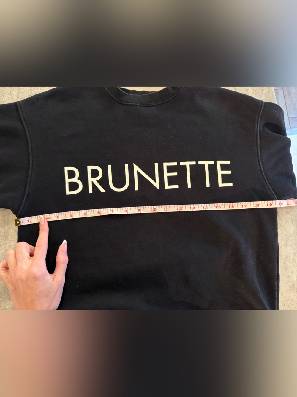 Brunette the Label “BRUNETTE” black women’s crew neck / sweatshirt white print - Picture 5 of 8